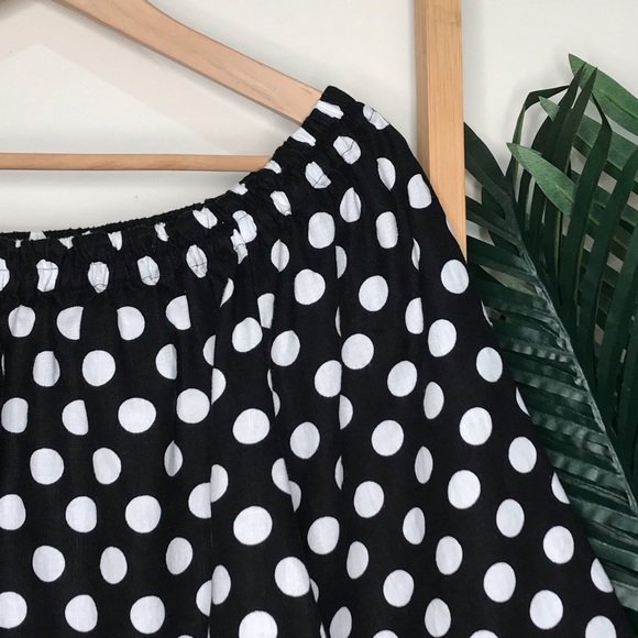 SOLD Country Road Black Spot Linen Top Blouse 12 - Picture 5 of 16